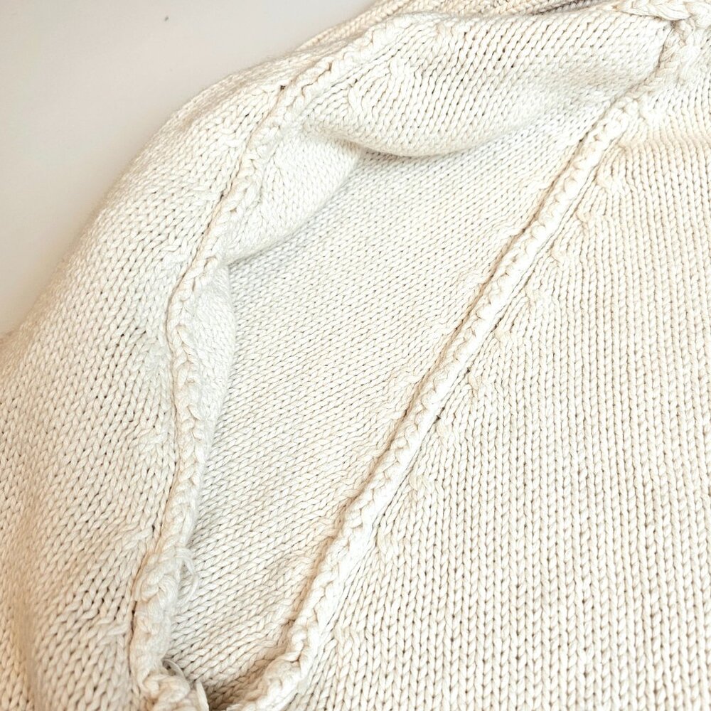 Shipley & Halmos Cotton Cashmere Shawl Collar Cardigan Cream Size L - Picture 13 of 16